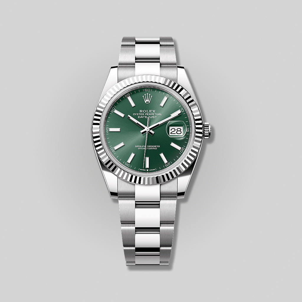 Rolex Datejust 41mm 126334 Mint Green Index Dial Oyster Bracelet ( 2025 )
