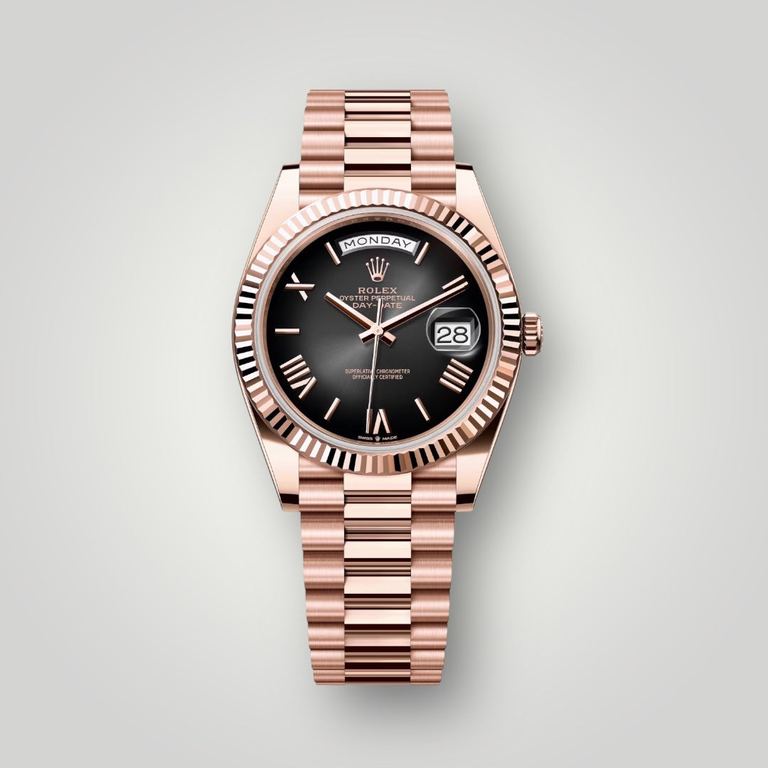 Rolex Day Date 40mm 228235 Full Rose Gold Slate ombre Roman Dial ( 2025 )