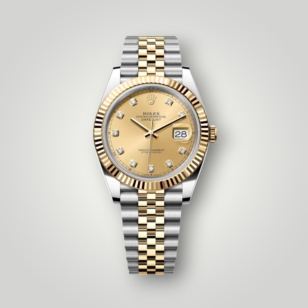Rolex Datejust 41mm 126333 Steel and Yellow Gold Champagne Diamond Dial Jubilee Bracelet ( 2026 )