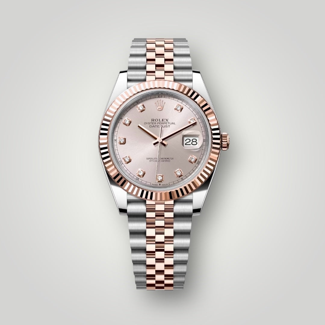 Rolex Datejust 41mm 126331 Steel and Rose Gold Sundust Diamond Dial Jubilee Bracelet ( 2025 )