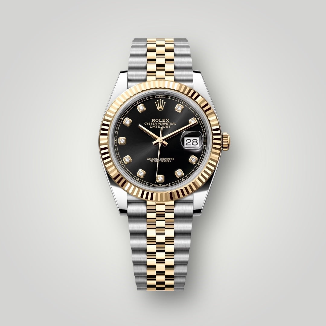 Rolex Datejust 41mm 126333 Steel and Yellow Gold Black Diamond Dial Jubilee Bracelet ( 2022 )
