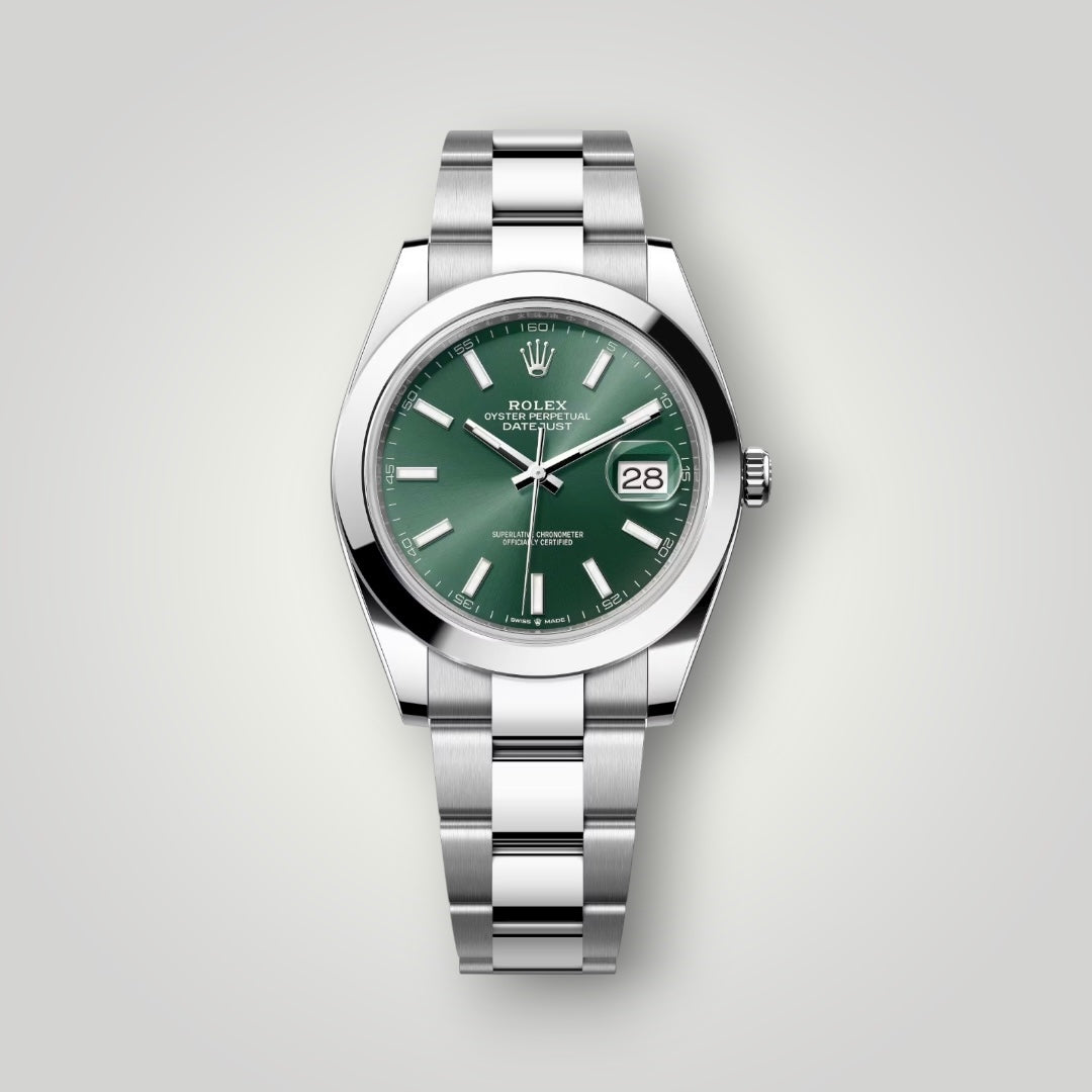 Rolex Datejust 41mm 126300 Mint Green Index Dial Oyster Bracelet ( 2025 )