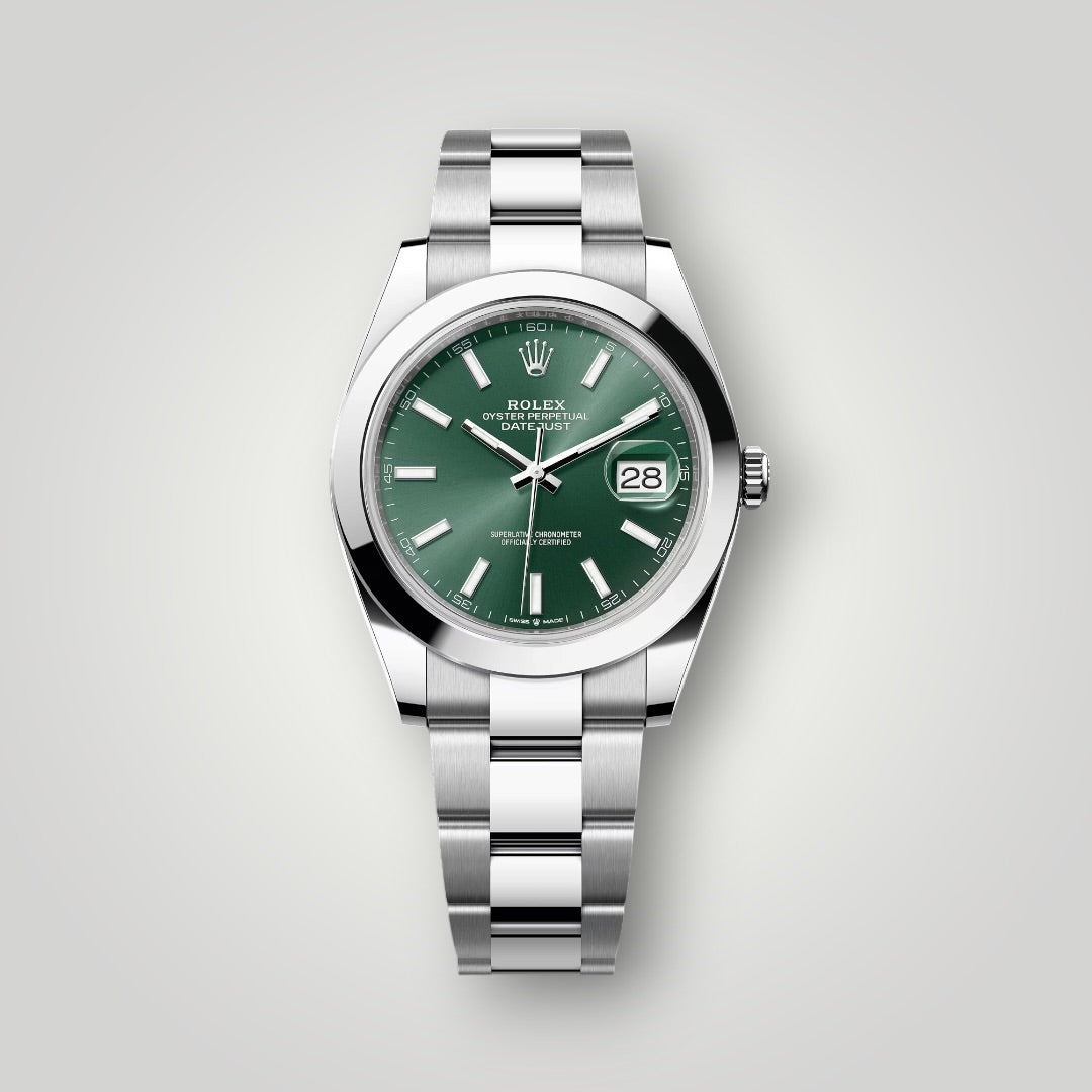 Rolex Datejust 41mm 126300 Mint Green Index Dial Oyster Bracelet ( 2025 )