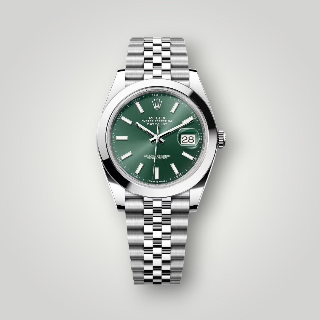Rolex Datejust 41mm 126300 Mint Green Index Dial Jubilee Bracelet ( 2025 )