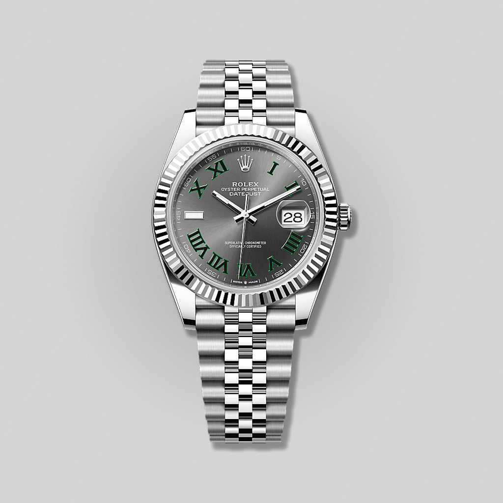 Rolex Datejust Wimbledon 41mm 126334 Slate Grey Green Roman Dial Jubilee Bracelet ( 2024 )