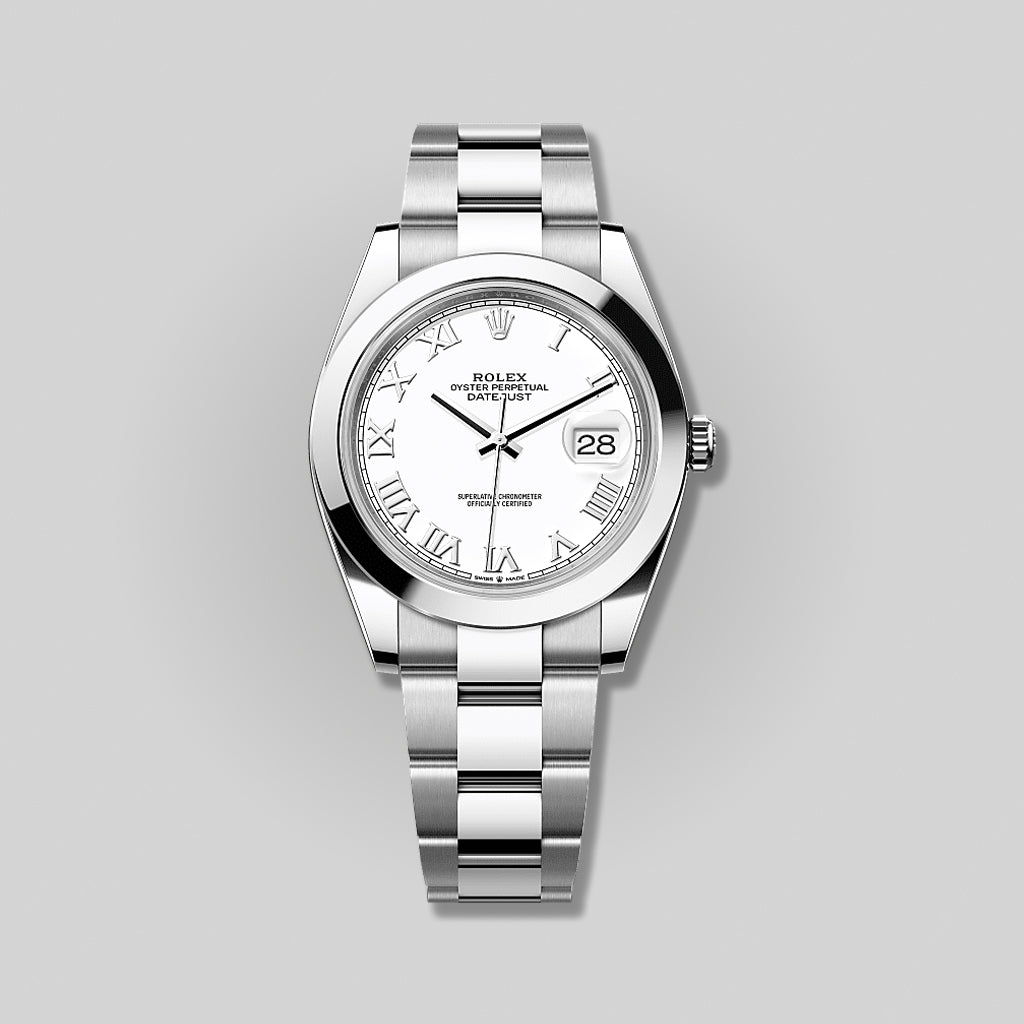 Rolex Datejust 41mm 126300 White Roman Dial Oyster Bracelet ( 2025 )