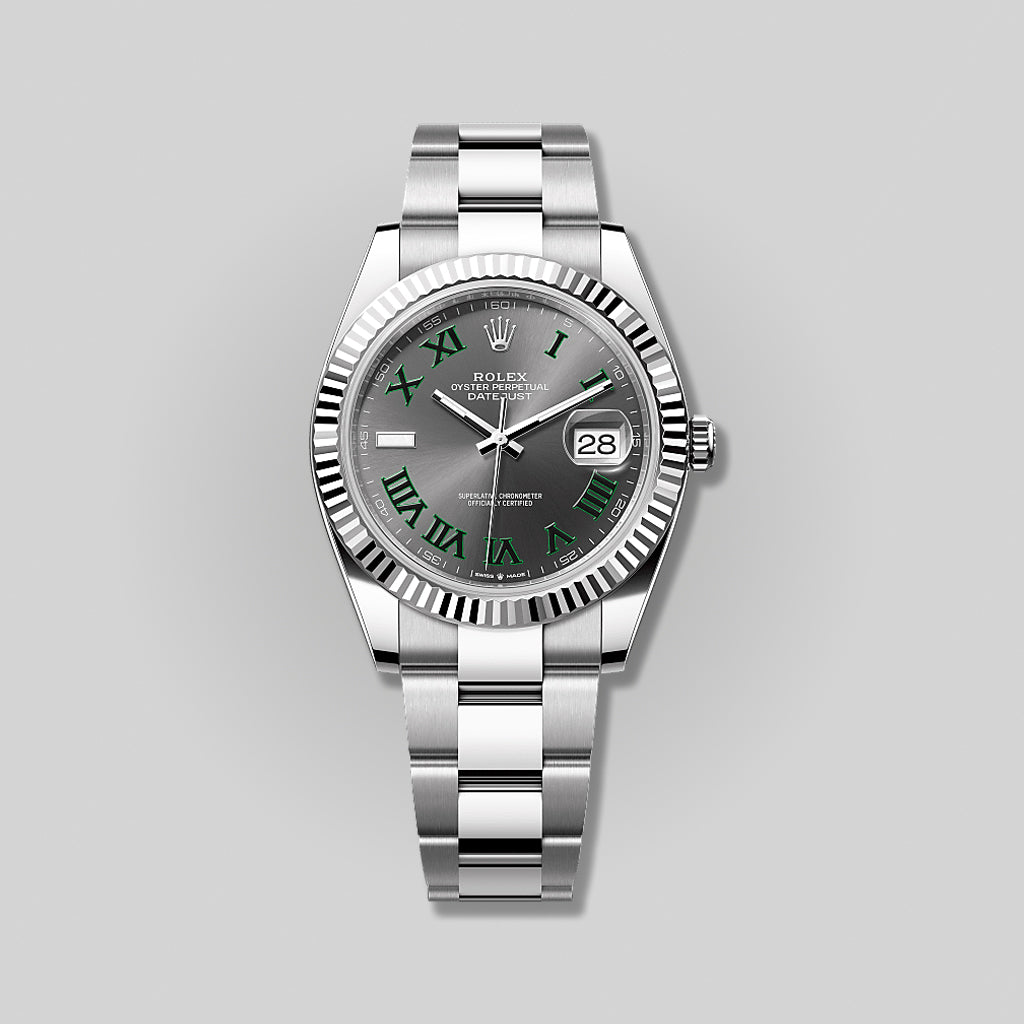 Rolex Datejust Wimbledon 41mm 126334 Slate Grey Green Roman Dial Oyster Bracelet ( 2025 )