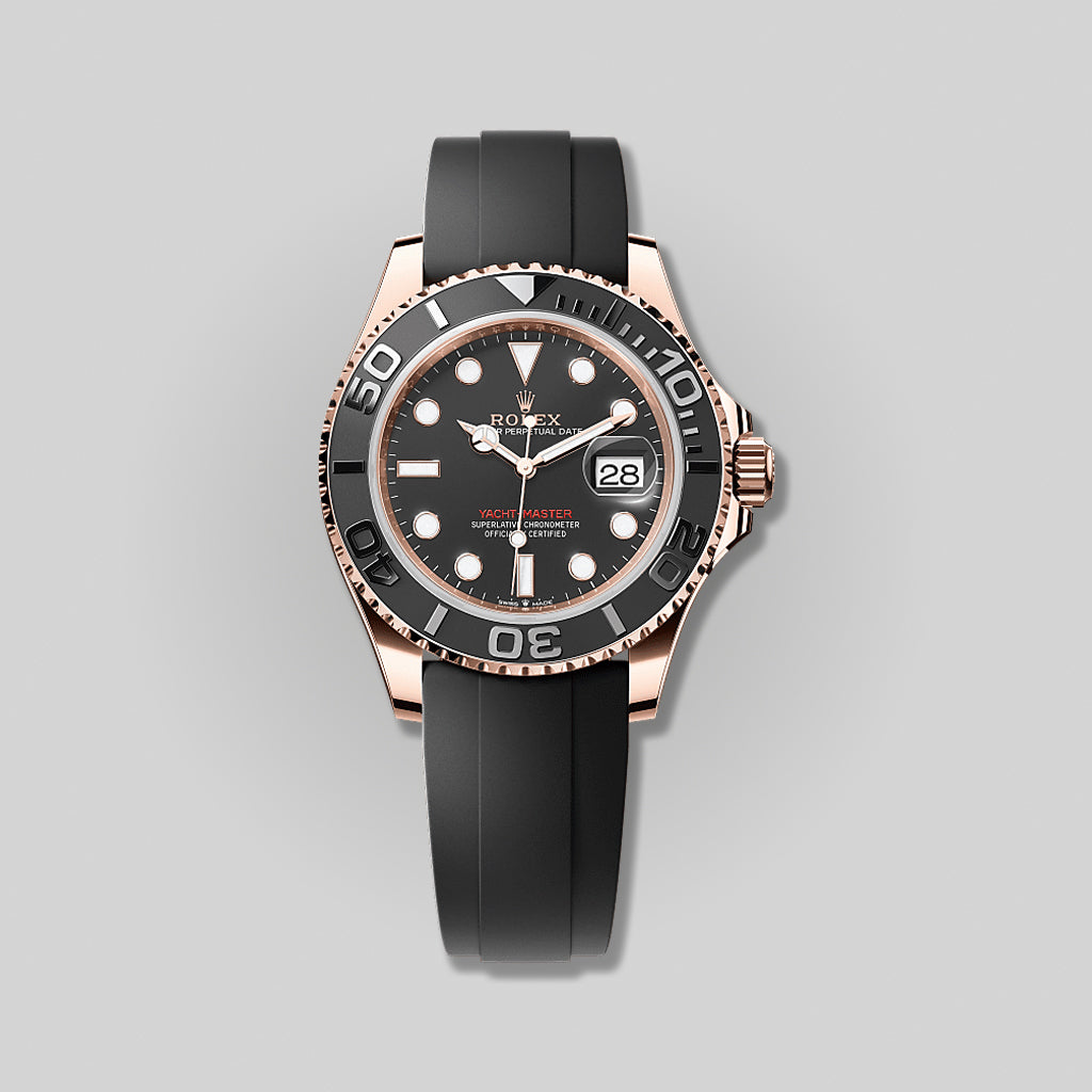 Rolex Yacht Master 40mm 126655 Rose Gold Black Dial Oysterflex Bracelet ( 2023 )