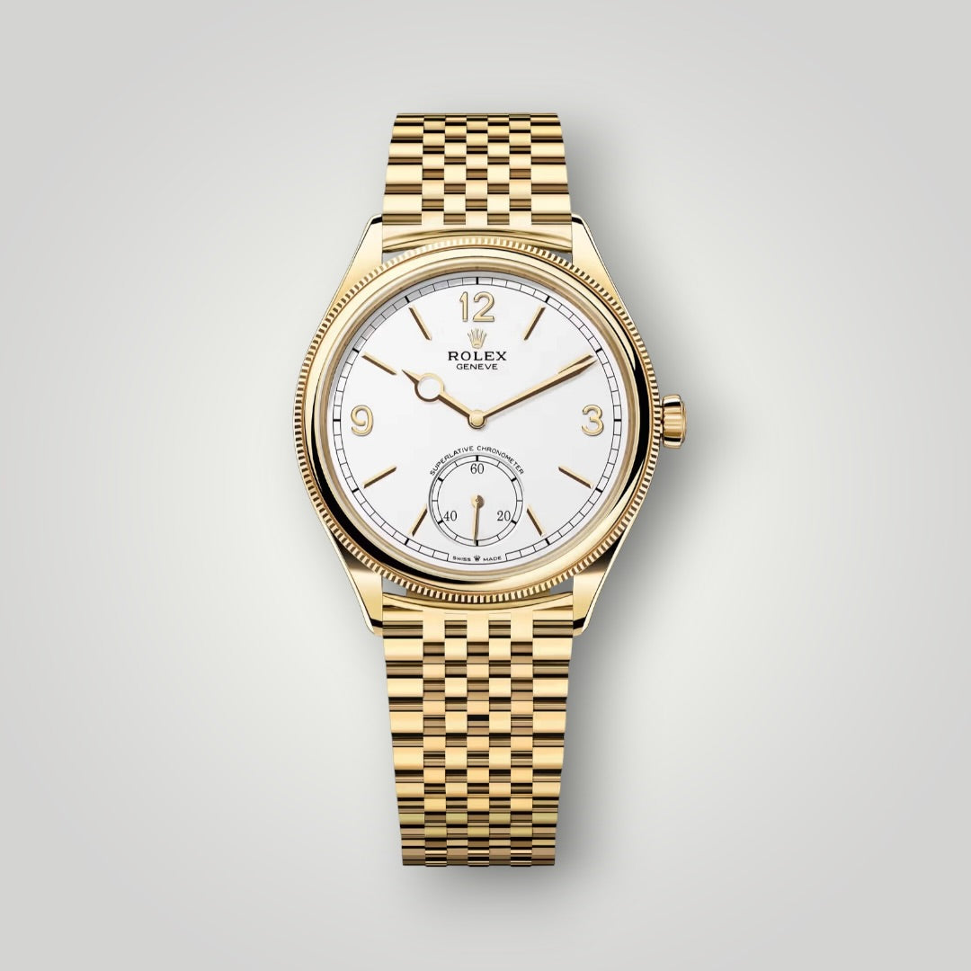 Rolex 1908 39mm 52508 Yellow Gold White Dial Settimo Bracelet ( 2025 )