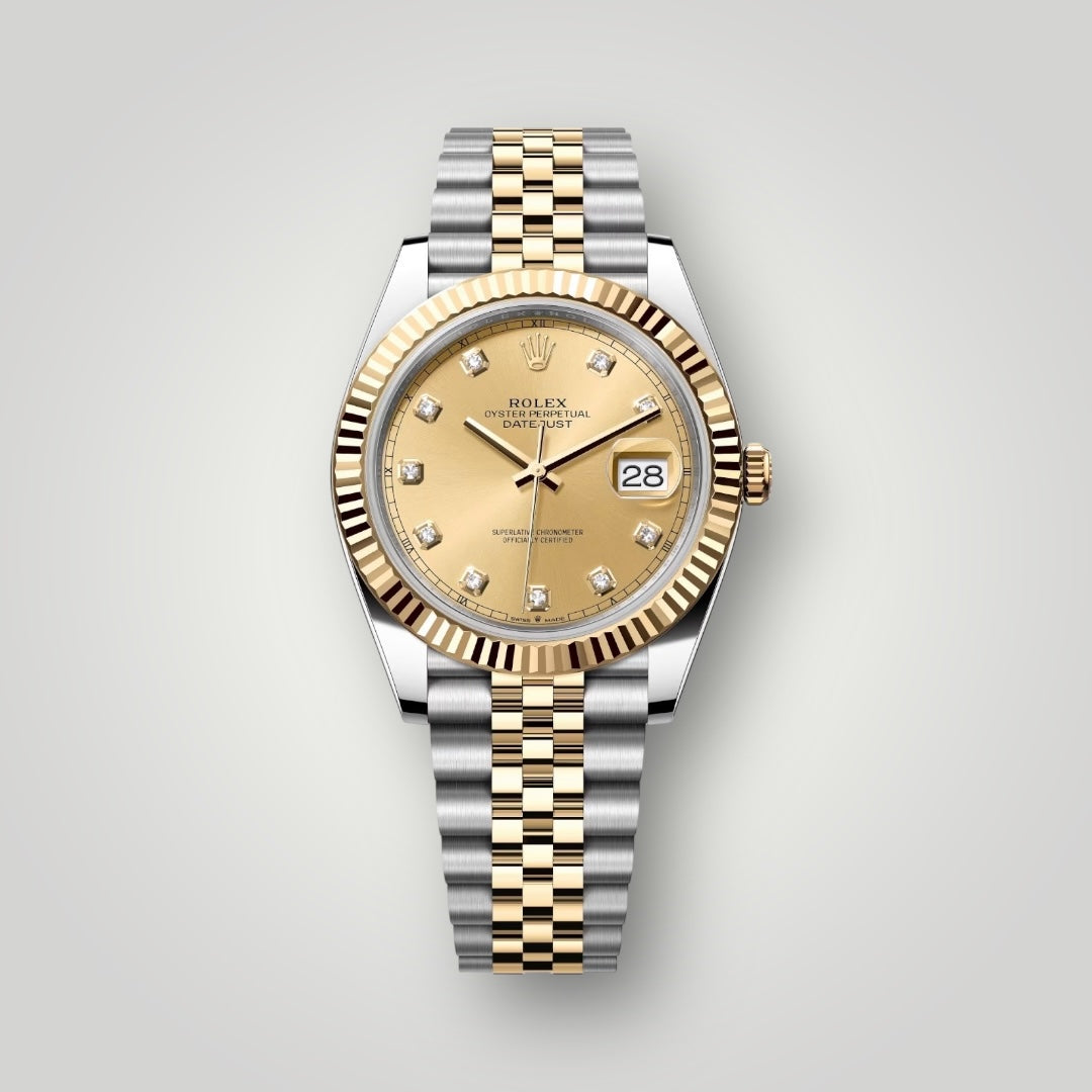 Rolex Datejust 41mm 126333 Steel and Yellow Gold Champagne Diamond Dial Jubilee Bracelet ( 2025 )