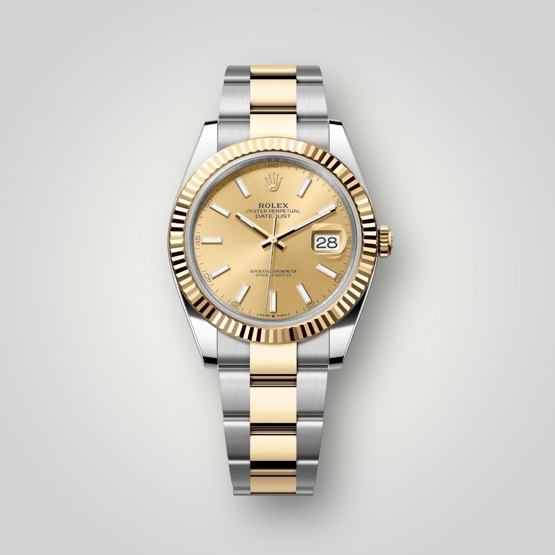 Rolex Datejust 41mm 126333 Steel and Yellow Gold Champagne Index Dial Oyster Bracelet ( 2025 )