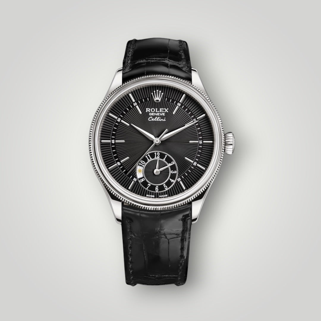 Rolex Cellini 39mm 50519 White Gold Black Dial Leather Strap ( 2021 )