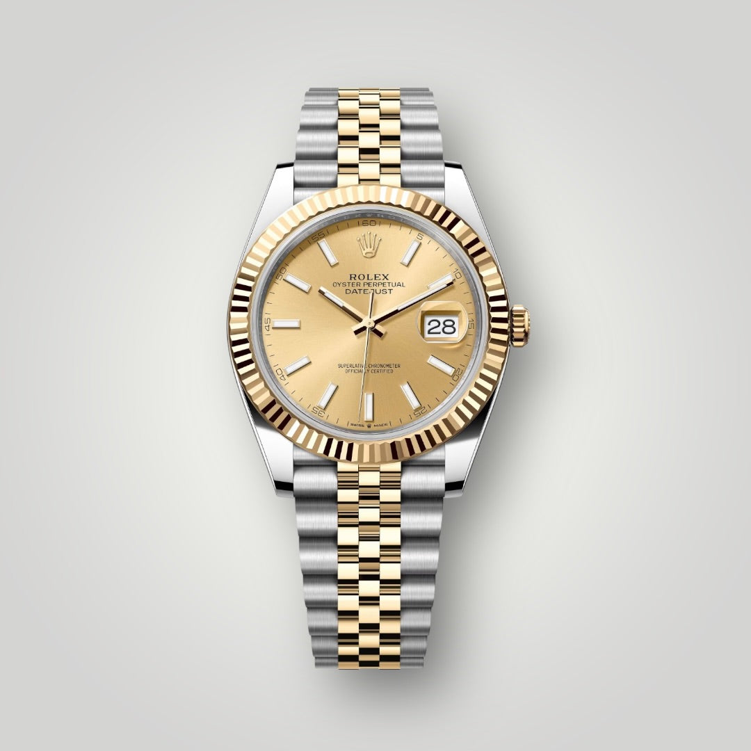 Rolex Datejust 41mm 126333 Steel and Yellow Gold Champagne Index Dial Jubilee Bracelet ( 2025 )