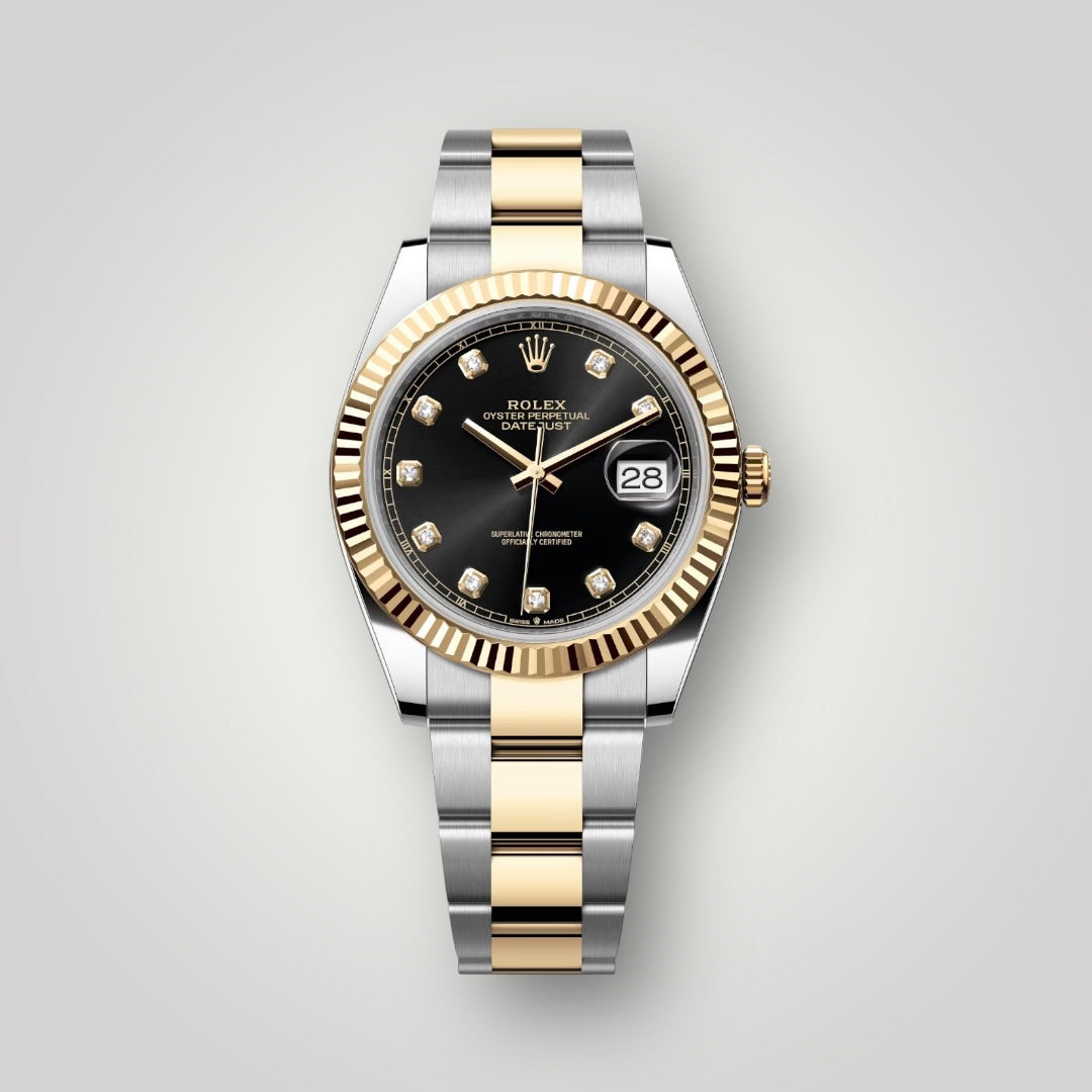 Rolex Datejust 41mm 126333 Steel and Yellow Gold Black Diamond Dial Oyster Bracelet ( 2025 )