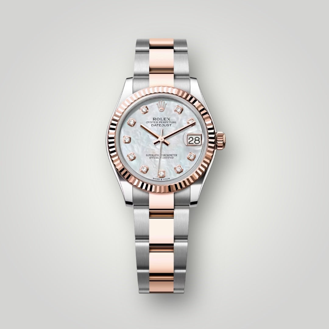 Rolex Lady Datejust 31mm 278271 Steel and Rose Gold White Mother of Pearl Diamond Dial Oyster Bracelet ( 2025 )