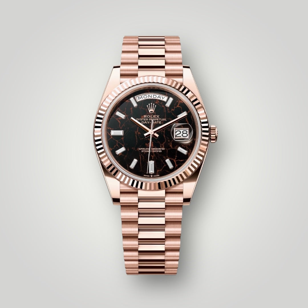 Rolex Day Date 40mm 228235 Full Rose Gold Eisenkiesel Diamond Dial ( 2022 )