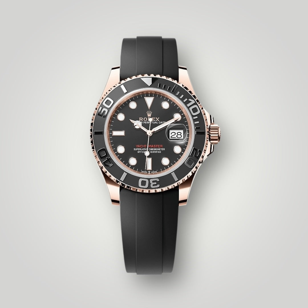 Rolex Yacht Master 40mm 126655 Rose Gold Black Dial Oysterflex Bracelet ( 2023 )