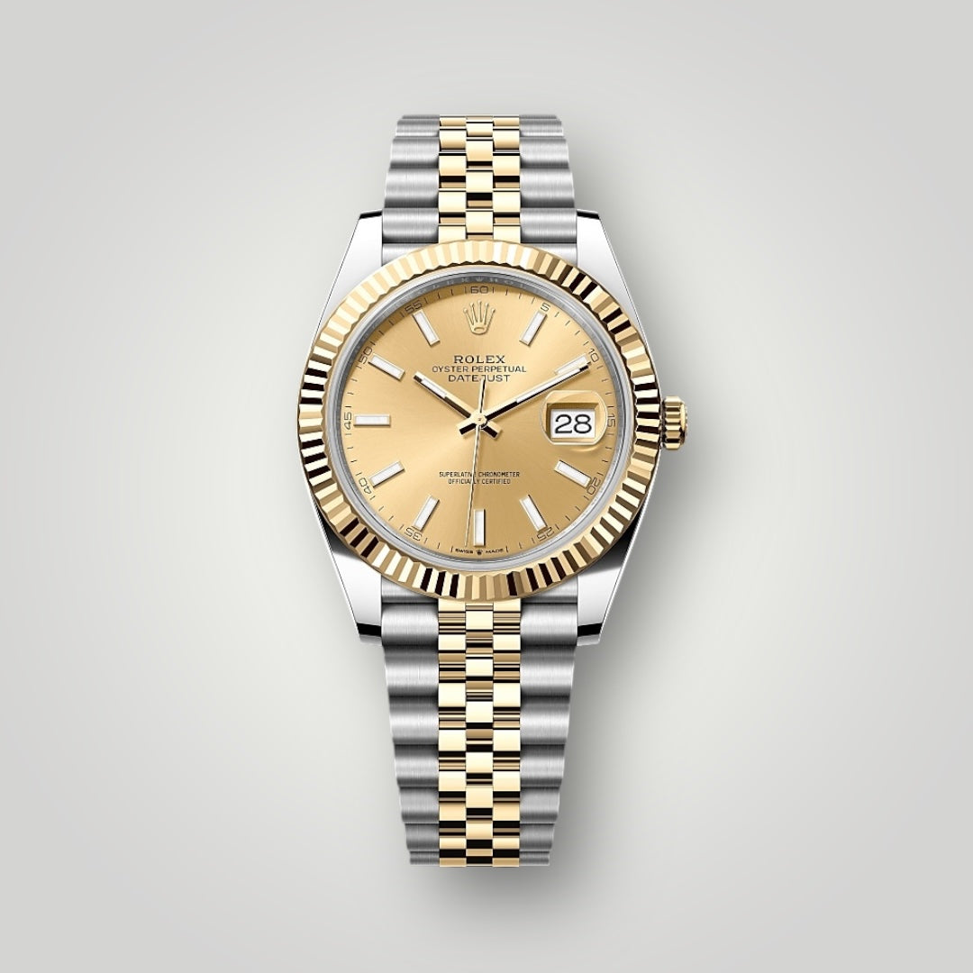 Rolex Datejust 41mm 126333 Steel and Yellow Gold Champagne Index Dial Jubilee Bracelet ( 2025 )