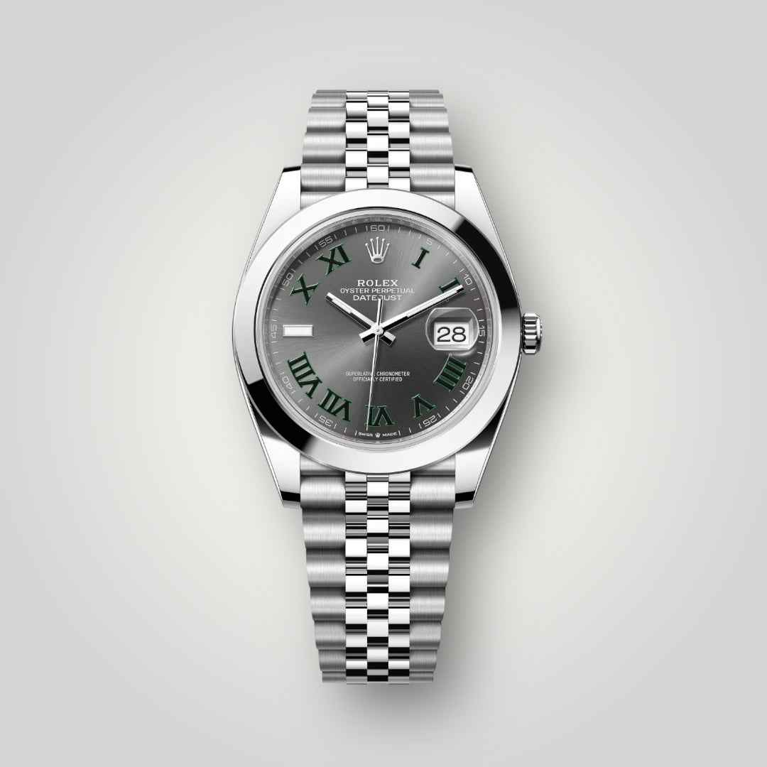Rolex Datejust Wimbledon 41mm 126300 Slate Grey Green Roman Dial Jubilee  Bracelet ( 2025 )