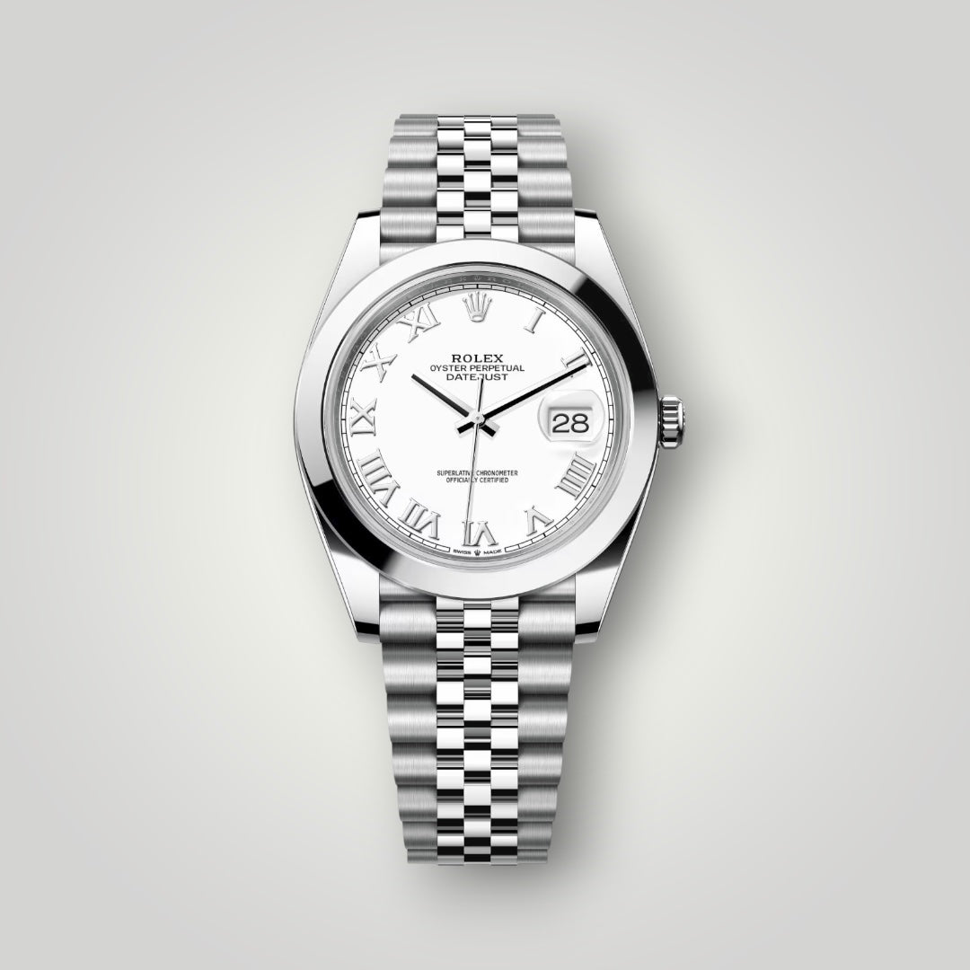 Rolex Datejust 41mm 126300 White Roman Dial Jubilee Bracelet ( 2025 )