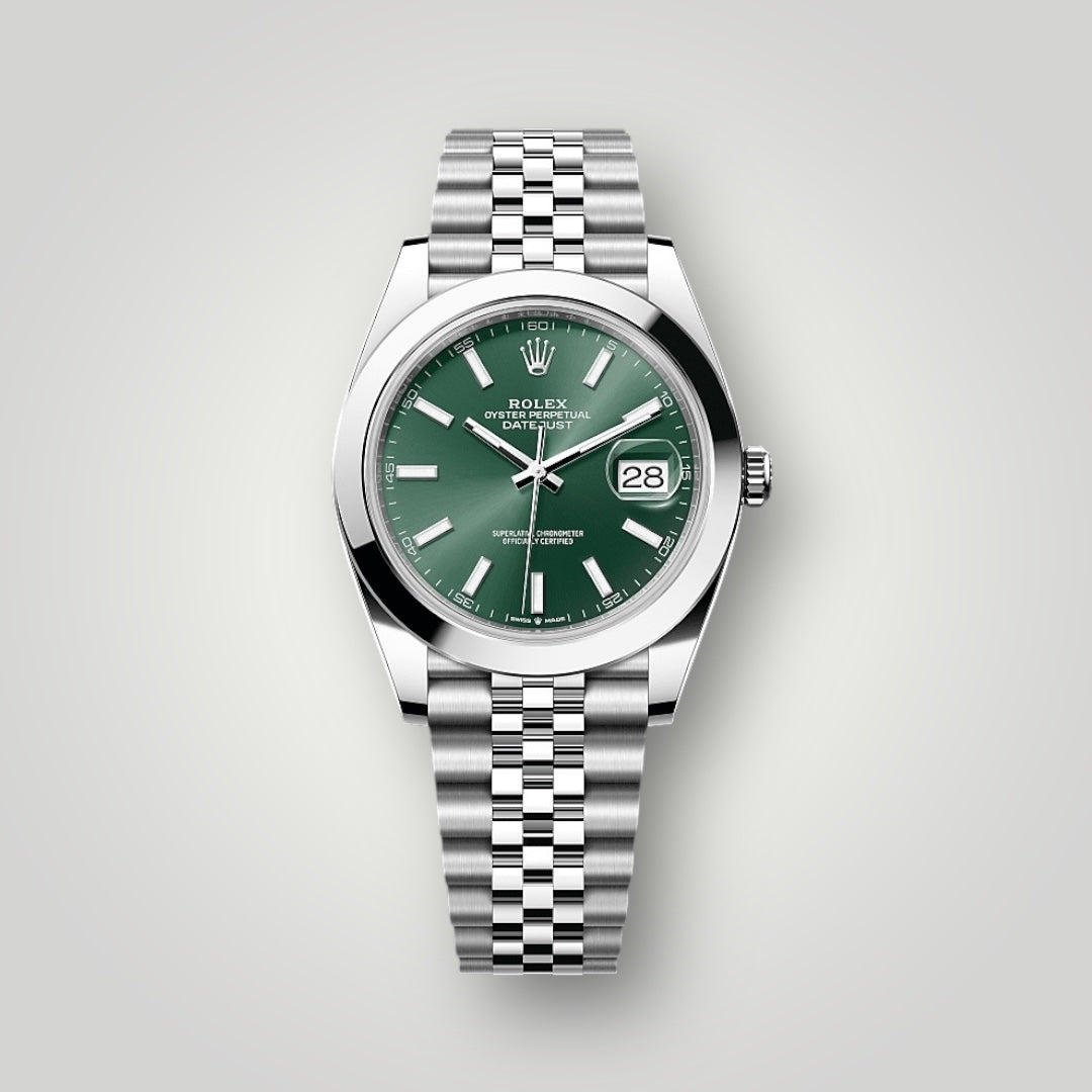Rolex Datejust 41mm 126300 Mint Green Index Dial Jubilee Bracelet ( 2025 )