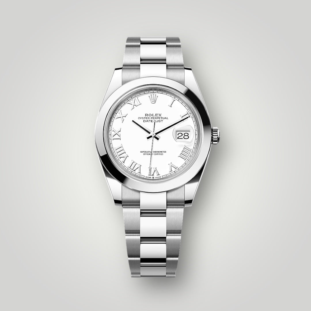 Rolex Datejust 41mm 126300 White Roman Dial Oyster Bracelet ( 2025 )