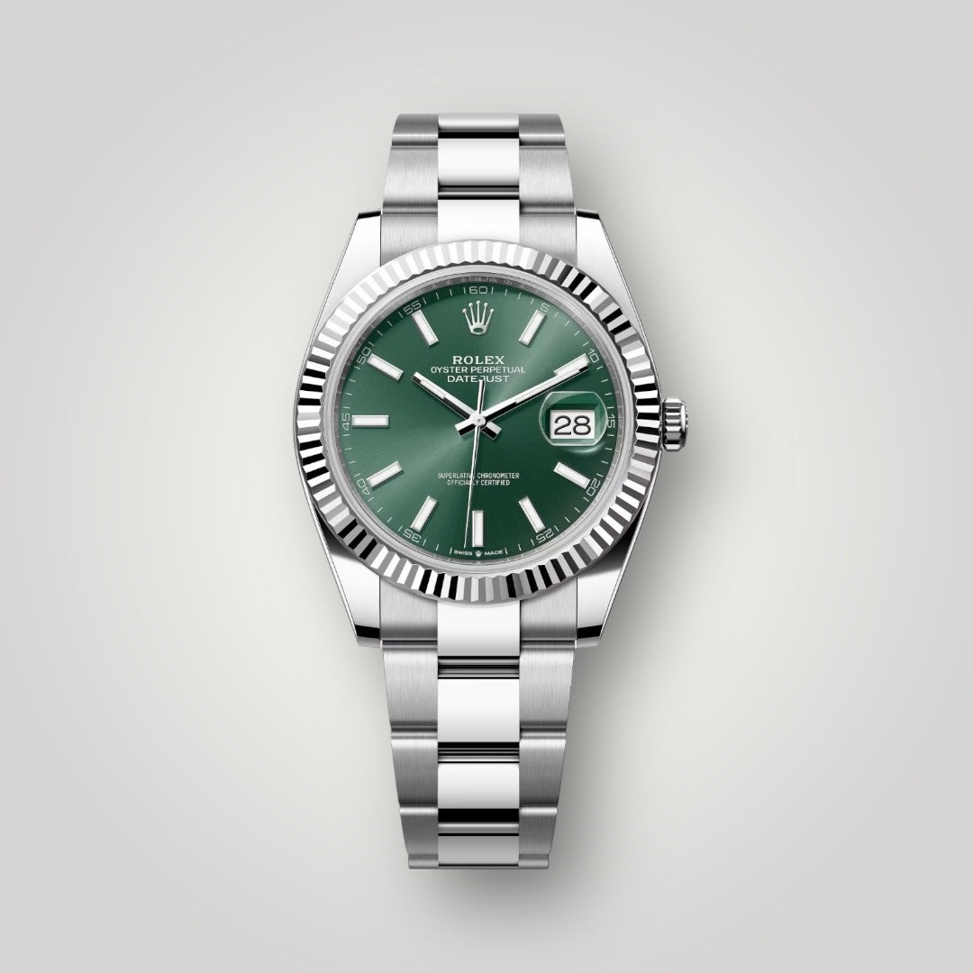 Rolex Datejust 41mm 126334 Mint Green Index Dial Oyster Bracelet ( 2025 )