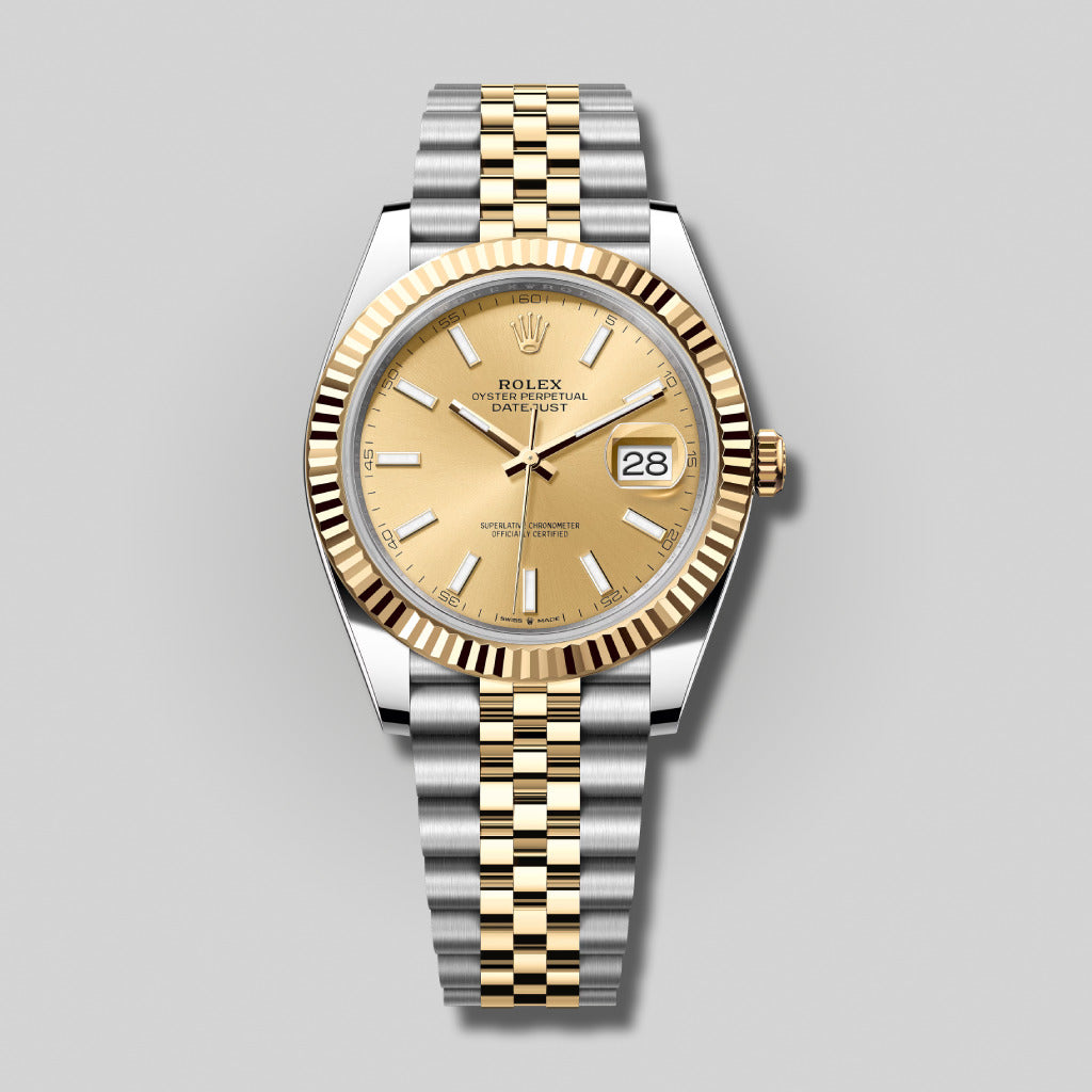 Rolex Datejust 41mm 126333 Steel and Yellow Gold Champagne Index Dial Jubilee Bracelet ( 2025 )