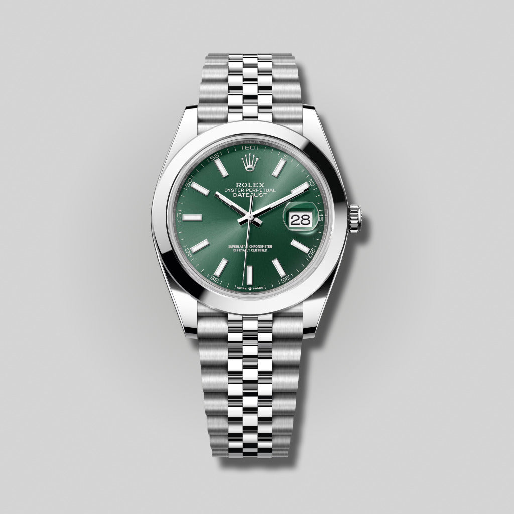 Rolex Datejust 41mm 126300 Mint Green Index Dial Jubilee Bracelet ( 2025 )