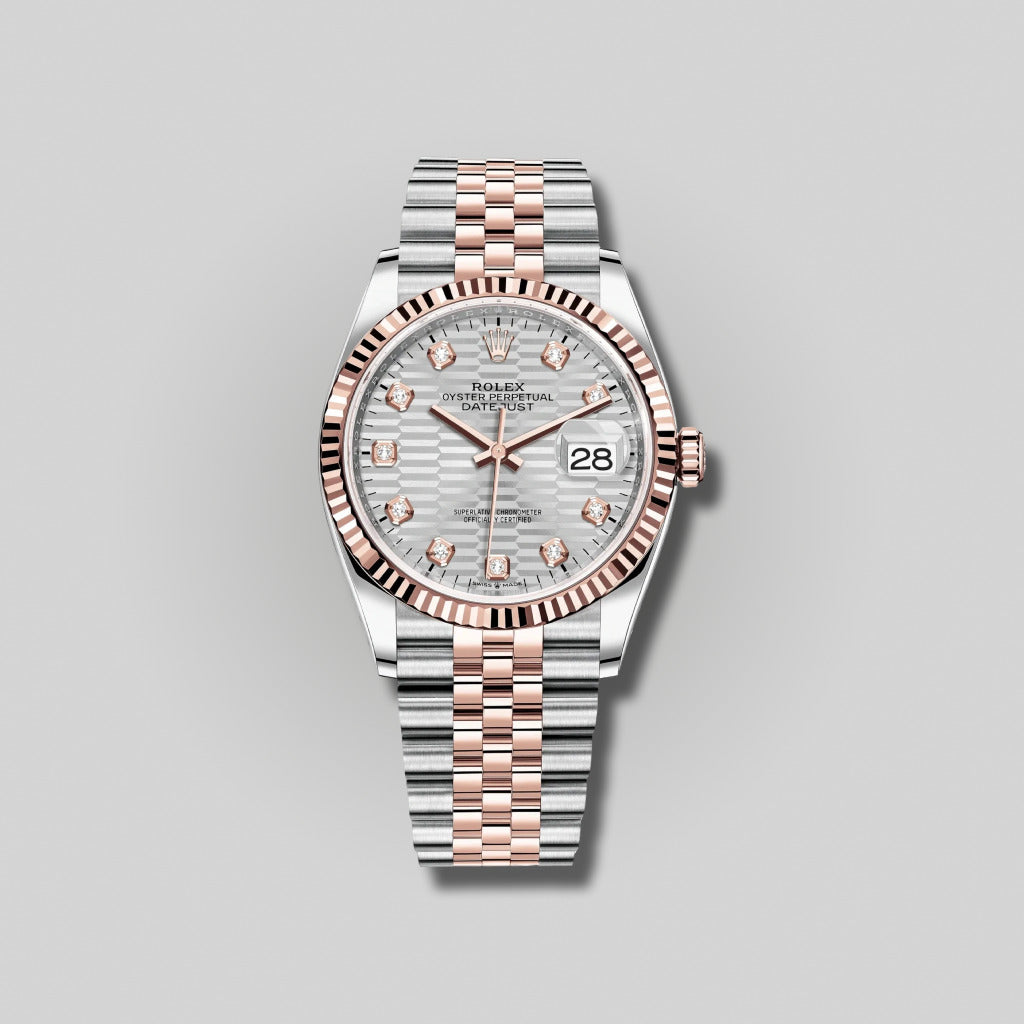 Rolex Datejust 36mm 126231 Steel and Rose Gold Motif Diamond Dial Jubilee Bracelet ( 2024 )