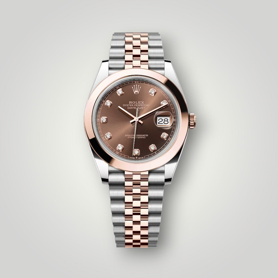 Rolex Datejust 41mm 126301 Steel and Rose Gold Chocolate Diamond Dial Jubilee Bracelet ( 2025 )
